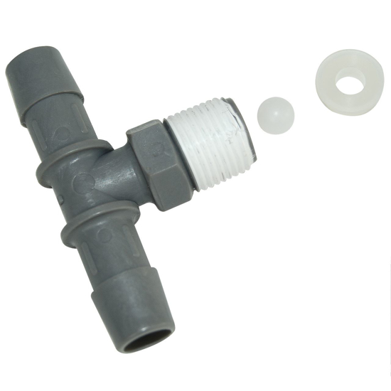 Picture of Run Tee Check Valve Assy. 1/2" Hose x 3/8" NPT x 1/2" Hose