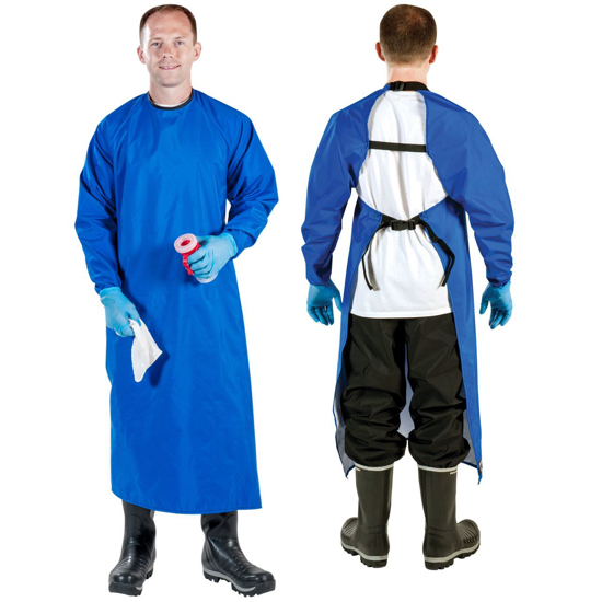 Picture of Udder Tech Blue Sleeve Apron with Thumb Hole