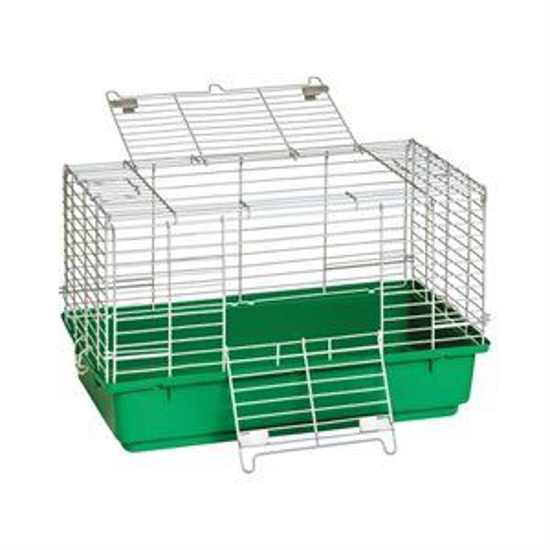 Picture of Green Plastic Bottom Rabbit Cage--Small