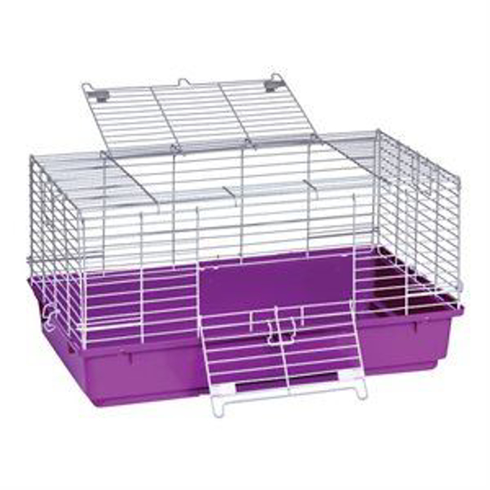 Picture of Purple Plastic Bottom Rabbit Cage--Medium