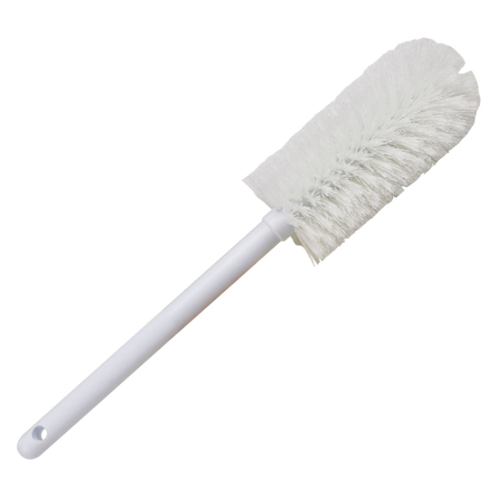 Picture of 16" Bottle & Valve Brush w/White Bristles & White Handle