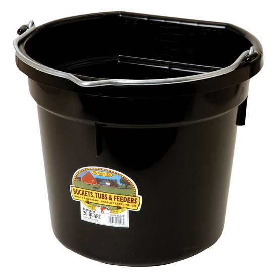 20 Qt. Flat-Back Plastic Bucket - Black