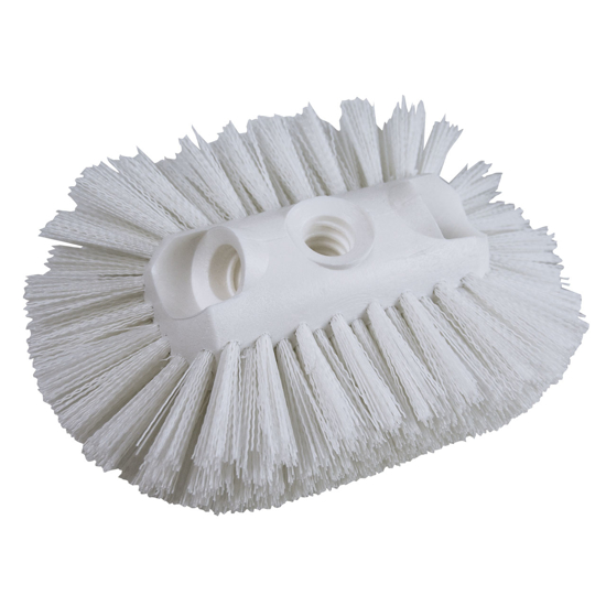 Bulk Tank Brush with White Nylon Bristles on an angle