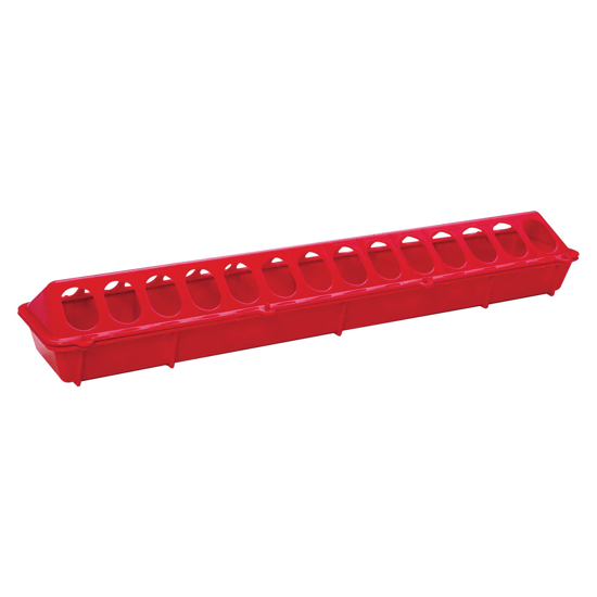 20" Red Plastic Poultry Feeder - Flip-Top