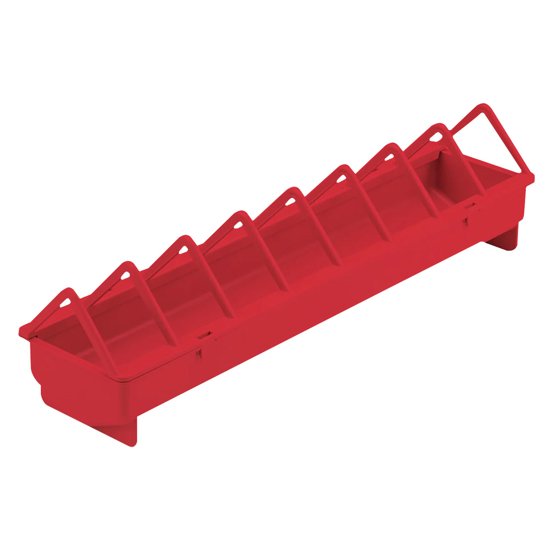 20" Red Plastic Poultry Feeder - Wide Spacing